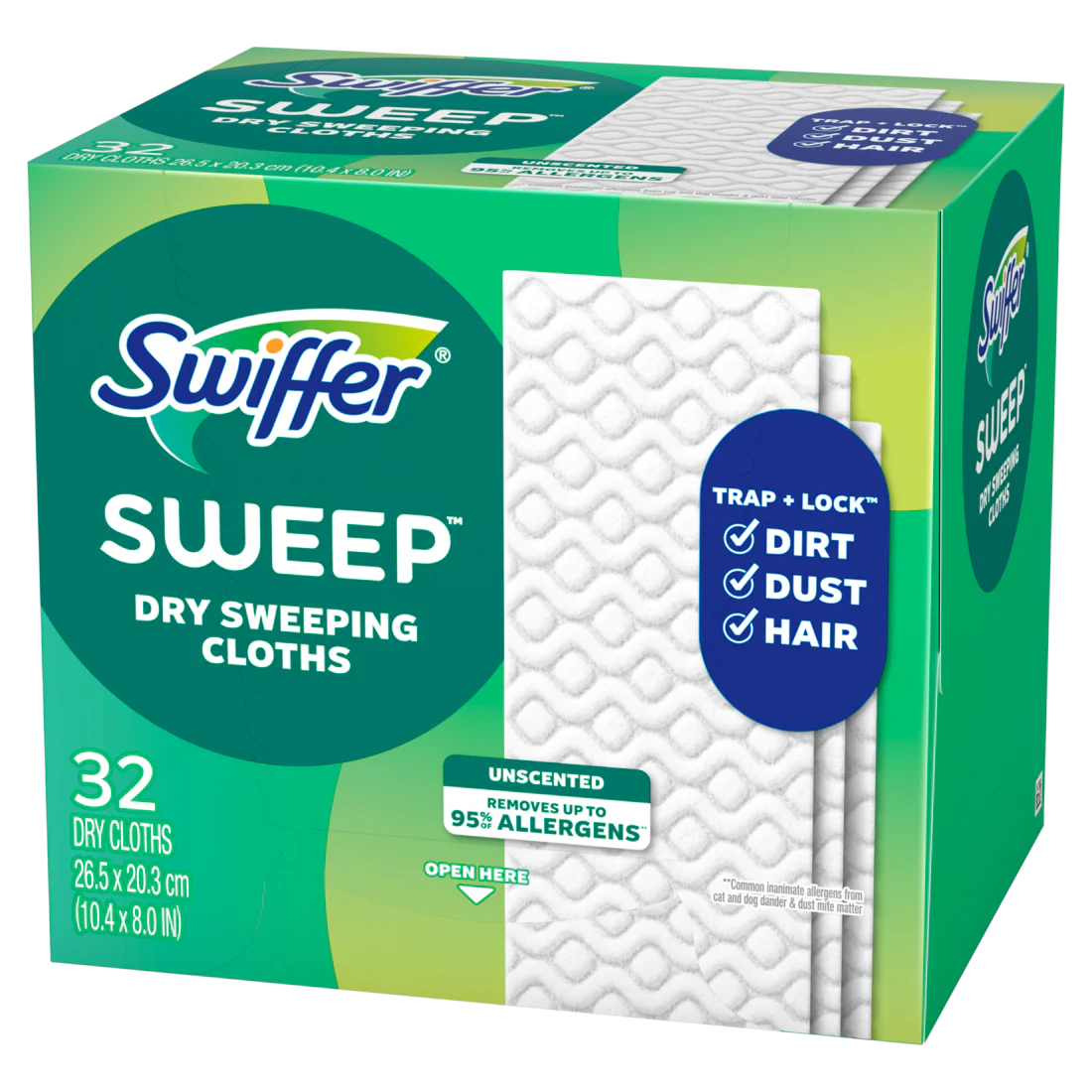 Swiffer Sweep + Mop Dry Pads Refill Floor Cleaner Cleaning Cloths Unscented - 32ct/4pk