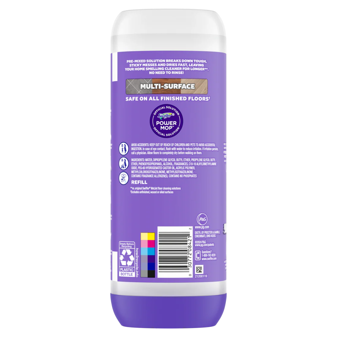 Swiffer Power Mop Refill Solution Tile Vinyl Laminate Wood Floor Cleaner Lavender - 25.3oz/6pk - Image 2