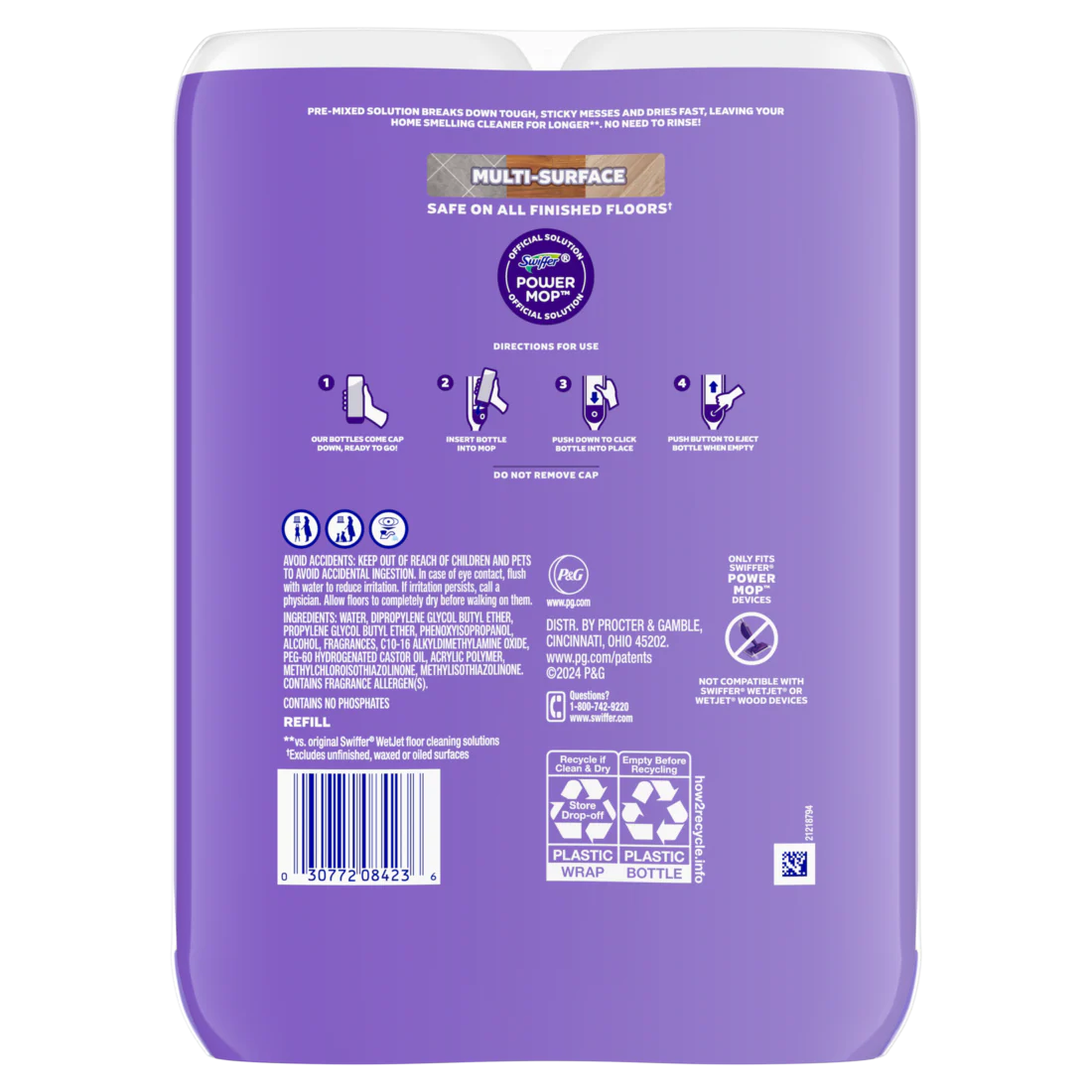 Swiffer Powermop Floor Cleaning Solution With Lavender Scent Double Pack - (2x25.3)oz/3pk - Image 2