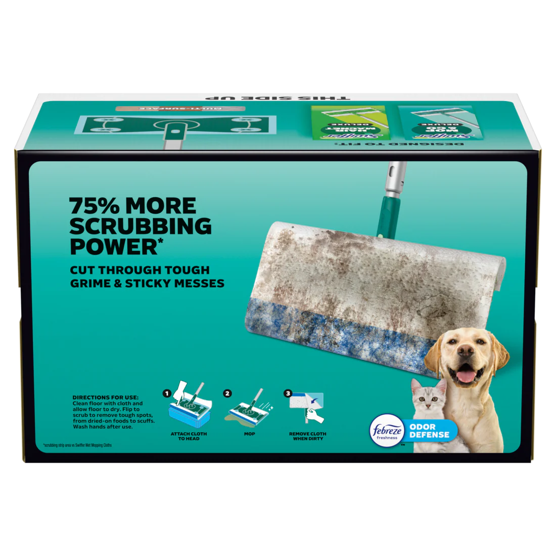 Swiffer Heavy Duty Mop Wet Multi-Surface Cloth Refills For Floor Mopping And Cleaning Pet With Febreze Odor Defense - 32ct/1pk - Image 2