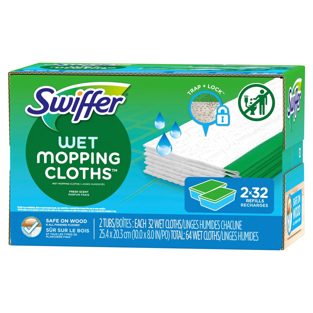 Swiffer Wet Mopping Cloths Fresh Scent 2x32 Refills - 64ct/1pk