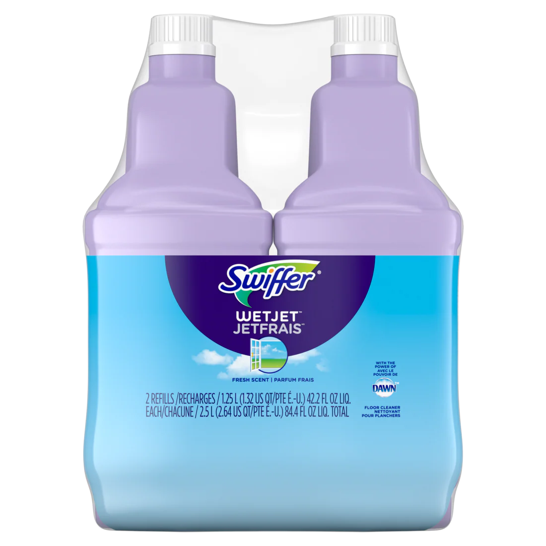 Swiffer WetJet With The Power Of Dawn Floor Cleaner Fresh Scent Pack Of 2 - (2x42.2)oz/3pk