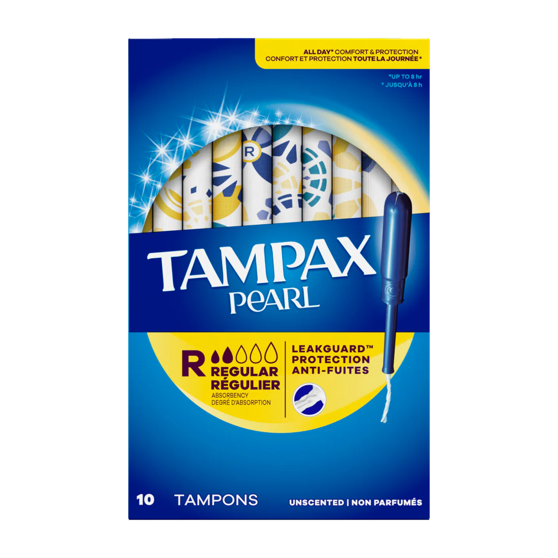Tampax Pearl Tampons With Leakguard Braid Regular Absorbency Unscented - 10ct/40pk