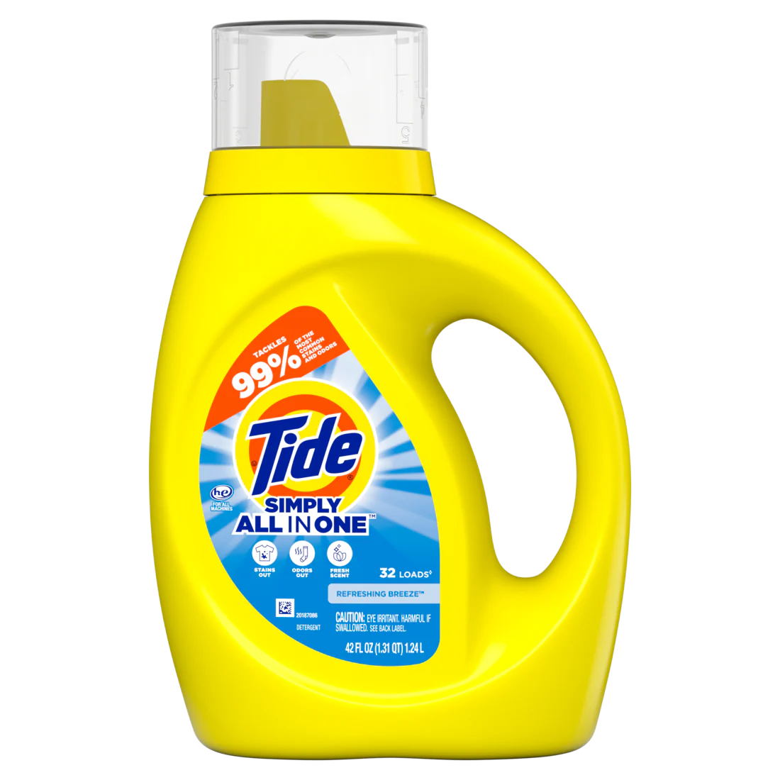 Tide Simply All-In-One Liquid Laundry Detergent Refreshing Breeze Scent 32 Loads - 42oz/6pk