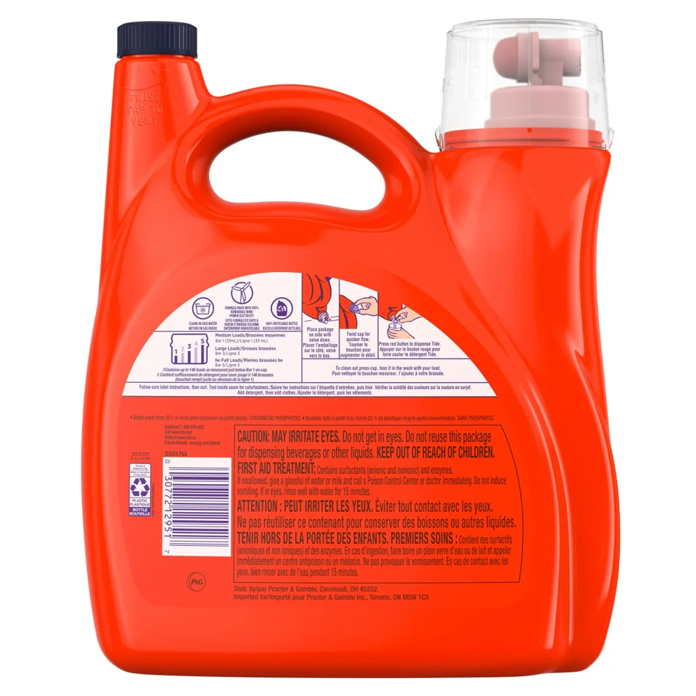 Tide HE Ultra Liquid Laundry Original 146 Loads - 163oz/4pk - Image 2