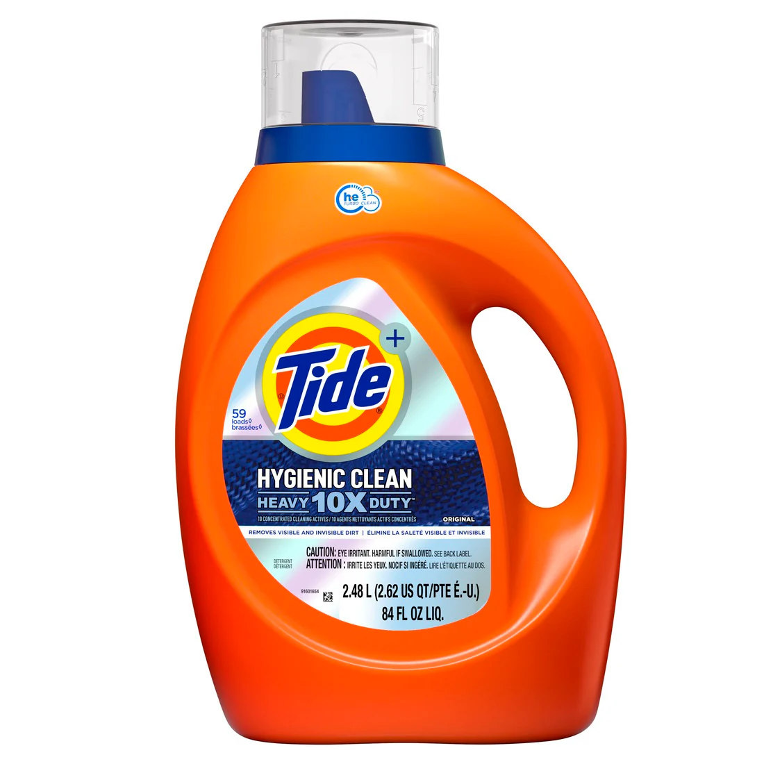 Tide Hygienic Clean Heavy 10x Duty Liquid Laundry Detergent Original Scent 59 Loads HE Compatible - 84oz/4pk