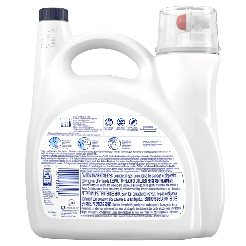 Tide Liquid Free and Gentle Coldwater 100 Loads - 123oz/4pk - Image 2