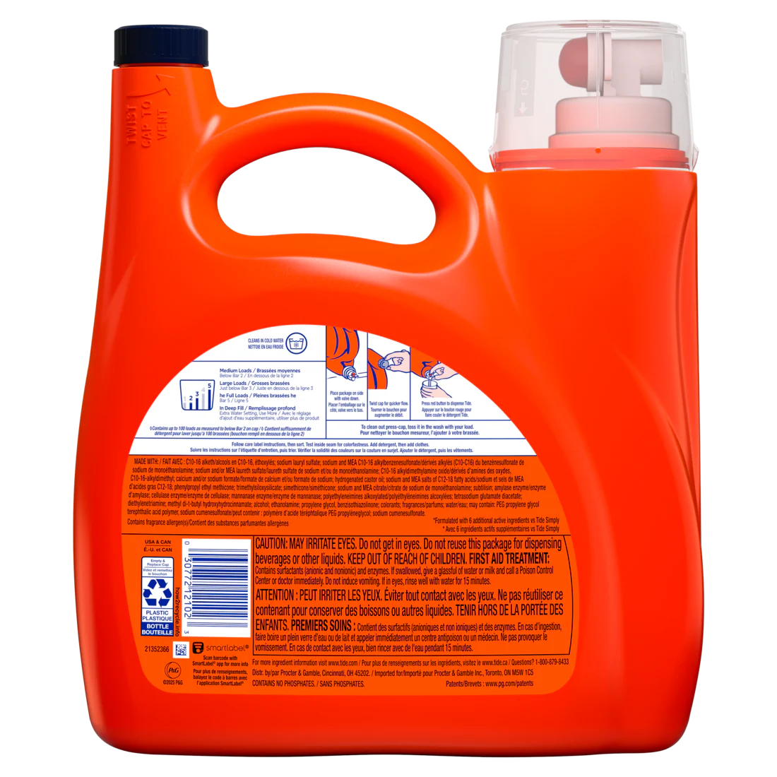 Tide Liquid Laundry Detergent Clean Breeze Scent 100 Loads Boosted Clean Even In Cold Water Laundry Soap Concentrated Liquid Detergent - 125oz/4pk - Image 2
