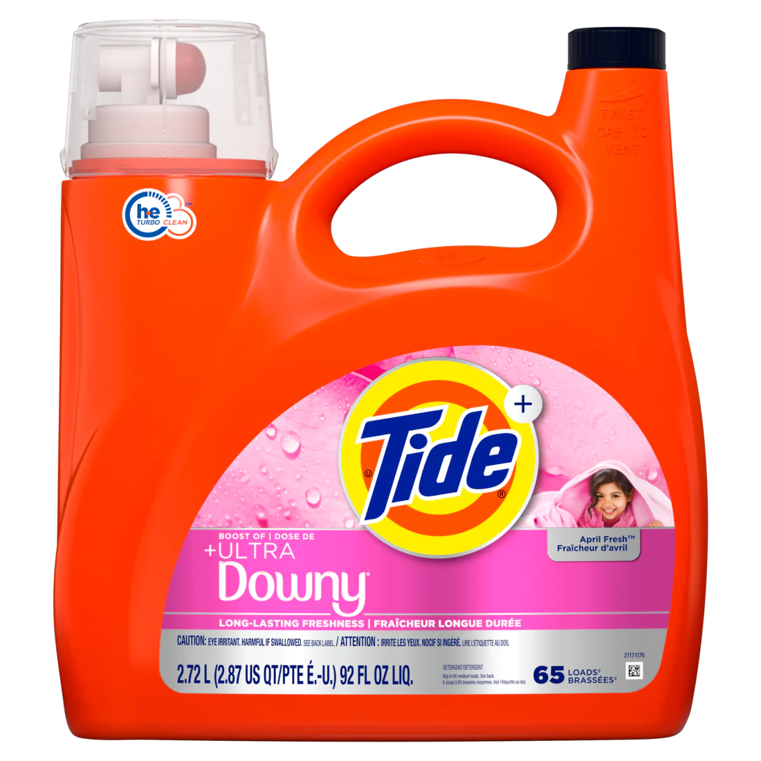 Tide Plus Boost Of Ultra Downy Liquid Laundry Detergent April Fresh Scent 65 Loads Laundry Detergent Liquid With Long-Lasting Freshness - 92oz/4pk