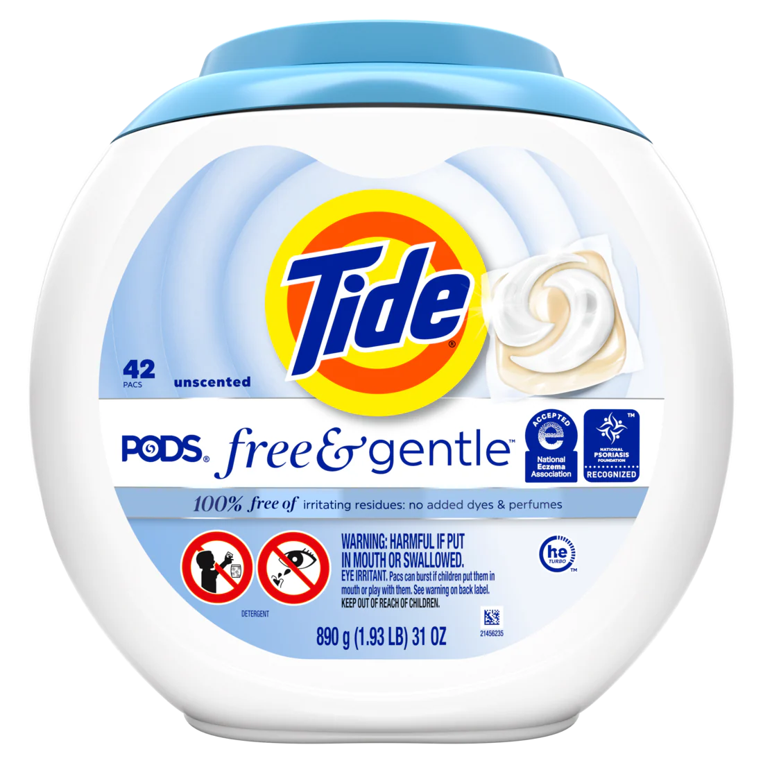 Tide Pods Free & Gentle Laundry Detergent Trusted Gentle Laundry Detergent Pods 100% Free Of Irritating Residues: No Added Dyes And Perfumes - 42ct/4pk