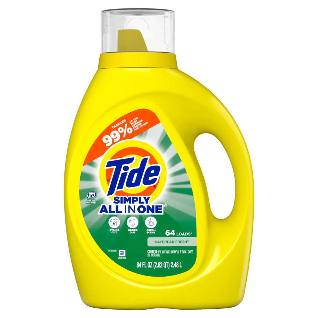 Tide Simply All-In-One Liquid Laundry Detergent Daybreak Fresh Scent 64 Loads - 84oz/4pk