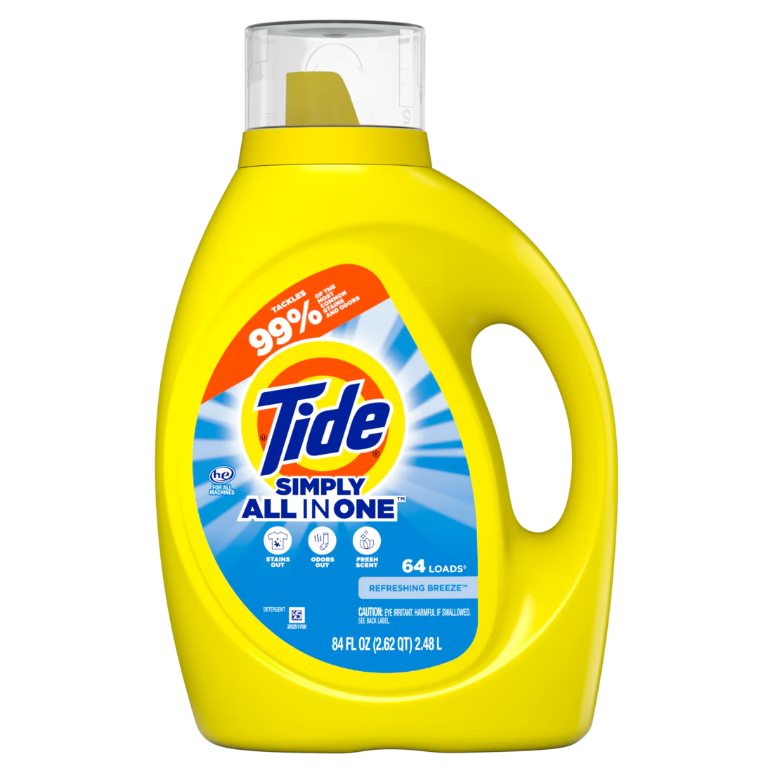 Tide Simply All-In-One Liquid Laundry Detergent Refreshing Breeze Scent 64 Loads - 84oz/4pk