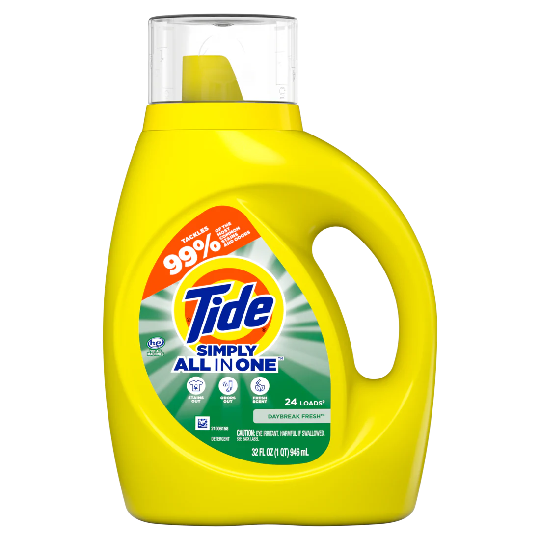 Tide Simply All-In-One Liquid Laundry Detergent Daybreak Fresh Scent 24 Loads - 32oz/6pk