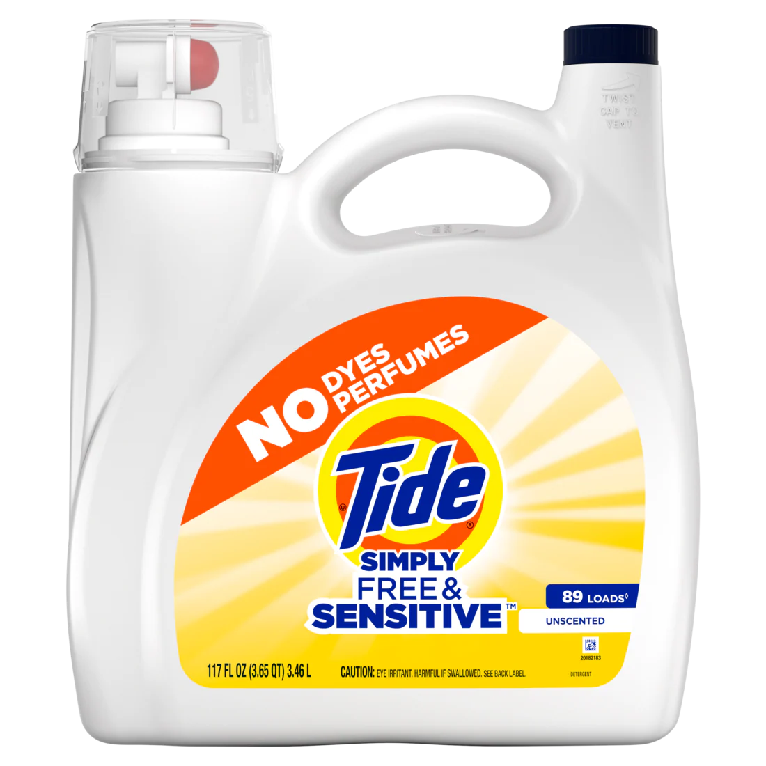 Tide Simply Liquid Laundry Detergent Free & Sensitive Scent 89 Loads - 117oz/4pk