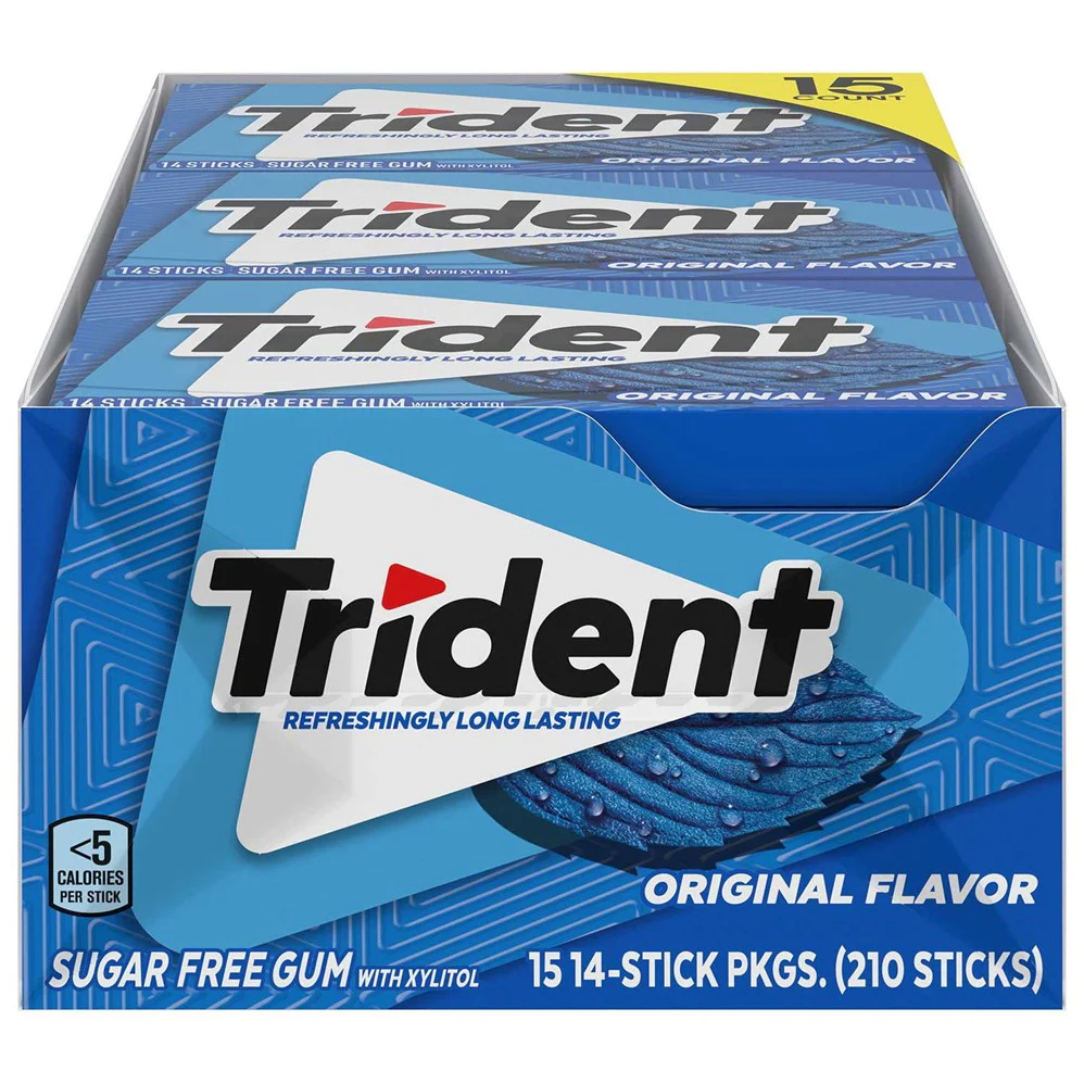 Trident Original Sugar Free Gum - 14ct/15pk