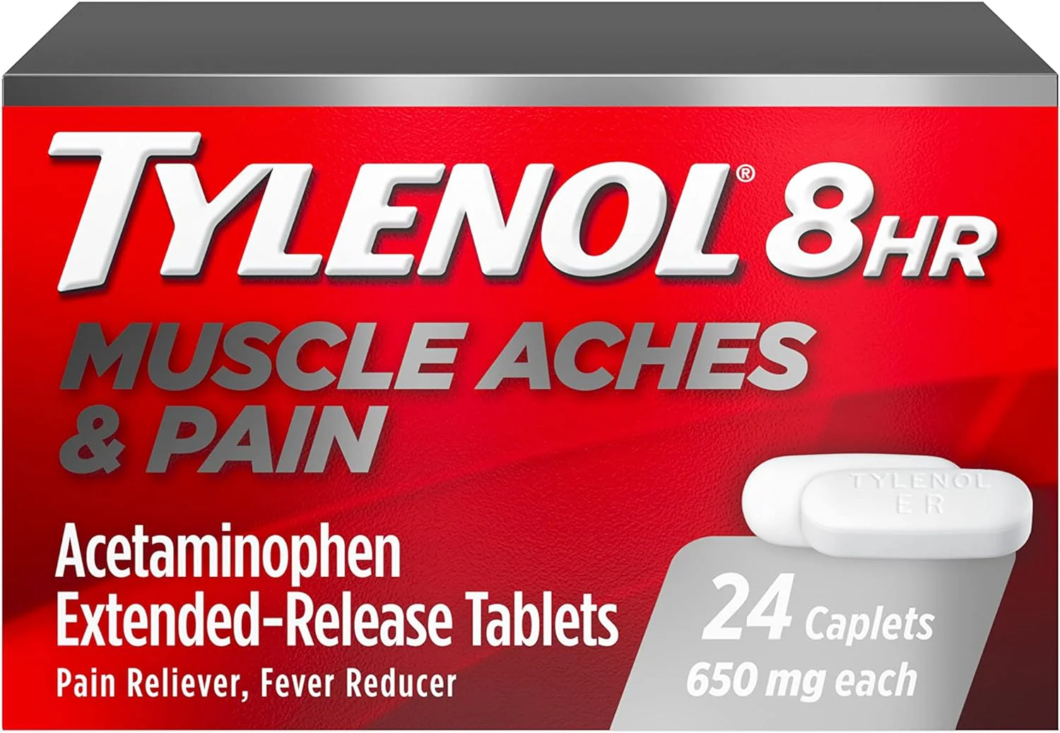 Tylenol 8 Hr Muscle Aches & Pain Pain Reliever Fever Reducer Caplets - 24ct/6pk
