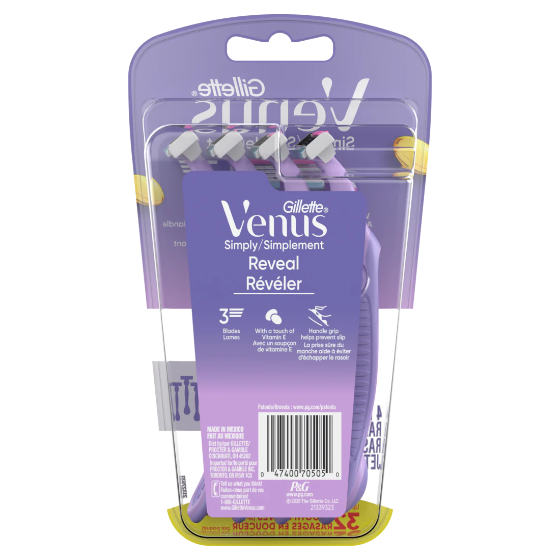Venus Simply 3 Reveal Disposable Razors - 4ct/4pk - Image 2