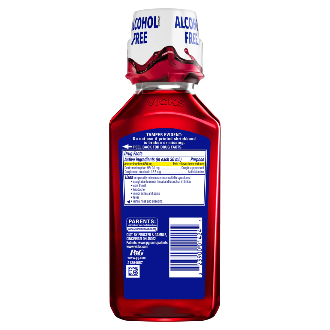 Vicks Nyquil Cold & Flu Relief Liquid Over-The-Counter Medicine Powerful Multi-Symptom Nighttime Relief For Headache Fever Sore Throat Minor Aches And Pains Sneezing Runny Nose And Cough - 8oz/12pk - Image 2