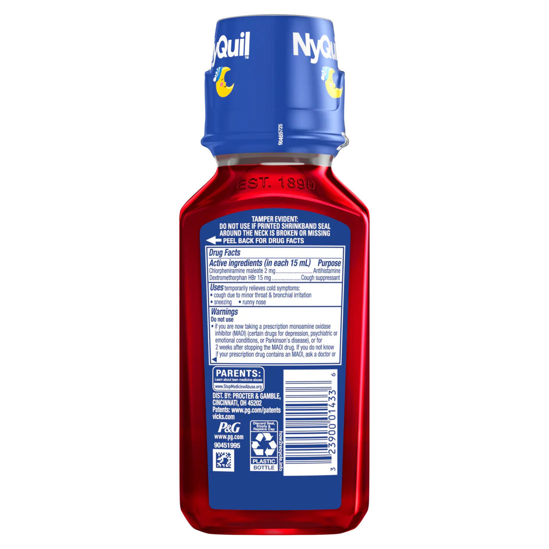 Vicks Nyquil Kids Berry Cold & Cough + Runny Nose Multi-Symptom Medicine Nighttime Relief From Sneezing Runny Nose Nasal Congestion & Cough Great-Tasting Berry Flavor Free Of Alcohol & Acetaminophen For Children Ages 6+ - 8oz/12pk - Image 2