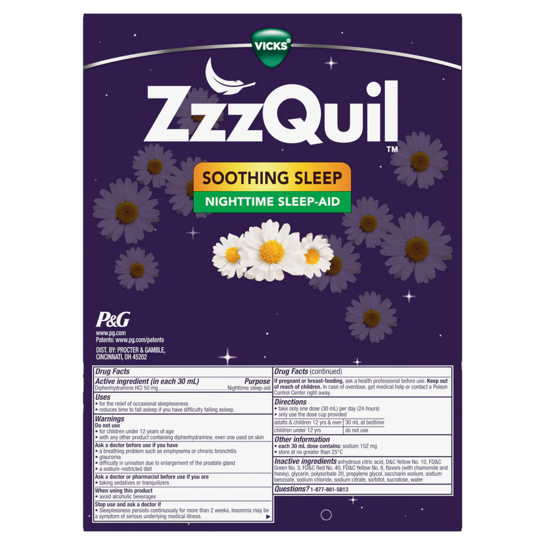 Zzzquil Liquid Sleep Aid Soothing Sleep Diphenhydramine 50Mg Hcl Chamomile Honey Flavored Nighttime Sleep Aid Liquid Sleep Aids For Adults 2 Pack - (2x12)oz/3pk - Image 2