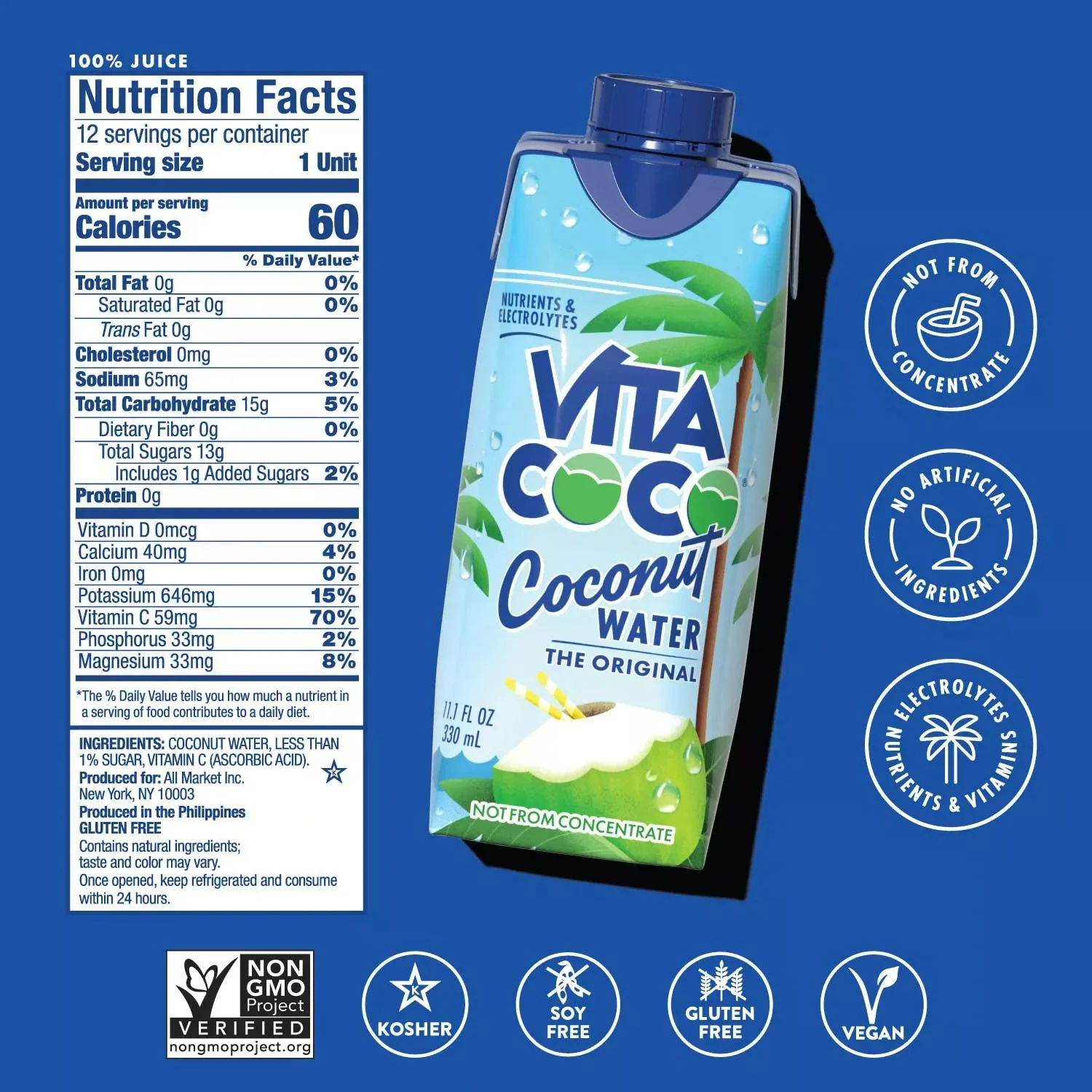 Vita Coco Coconut Water - 11.1oz/18pk - Image 2