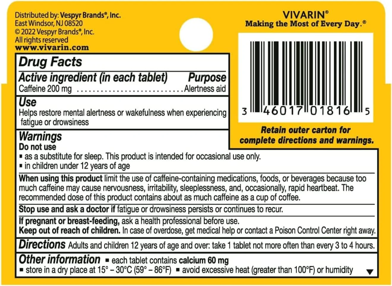 Vivarin Tablets - 16ct/48pk - Image 2