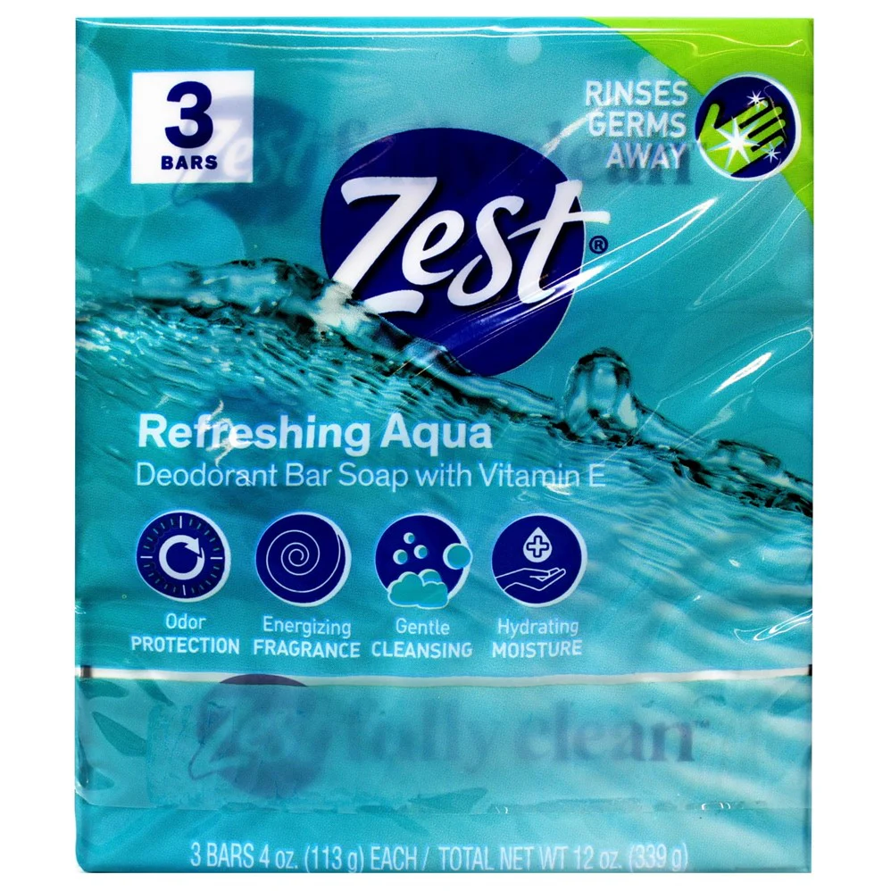 Zest Bath Bar - Aqua - (3x4.0)oz/12pk