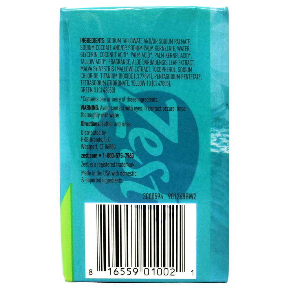 Zest Bath Bar - Aqua - (3x4.0)oz/12pk - Image 2