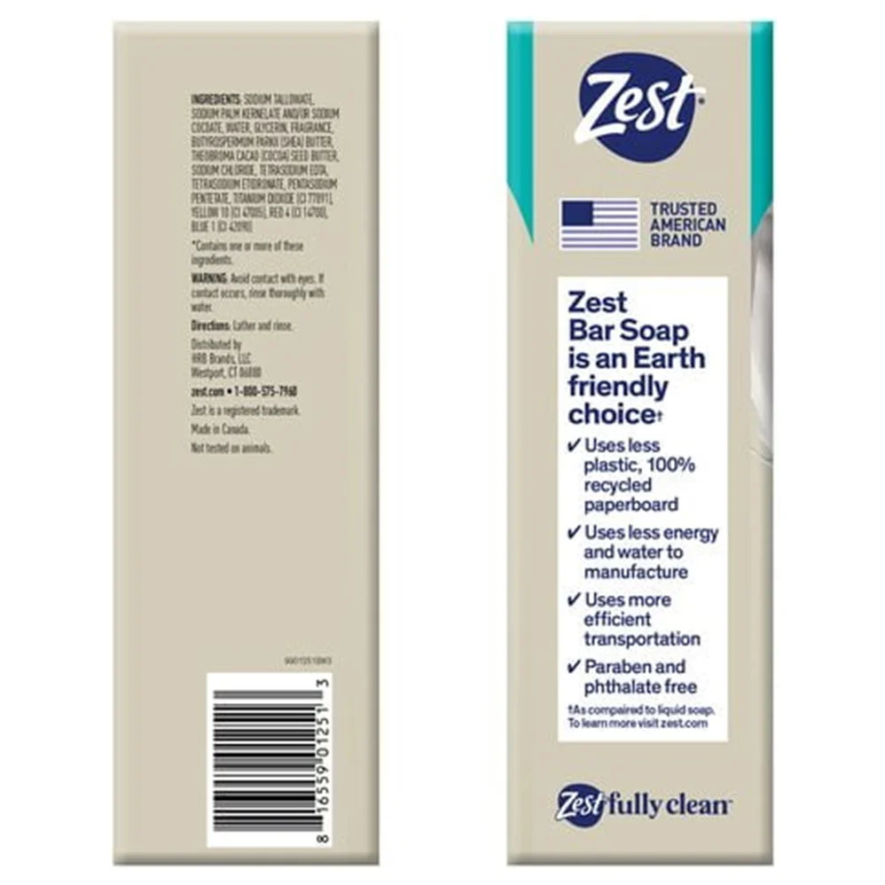 Zest Bath Bar - Indulgence Cocoa Butter & Shea - (8x4.0)oz/6pk - Image 2