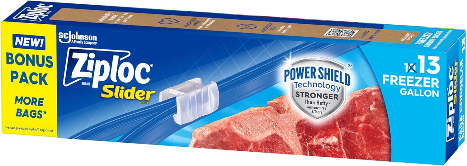 Ziploc Slider Freezer Bag Gallon - 13ct/12pk